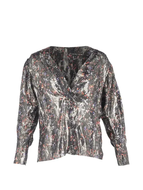 IRO Milana printed wrap top Black HNPUGBCL715868W