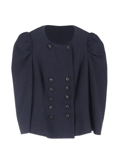 Moschino Pre-Owned double-breasted puffed-sleeve jacket Blue RFCPUGBCL714684W