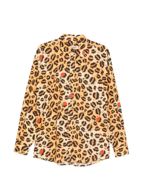 alessandro enriquez leopard-print strawberry-motif shirt Orange POANIMAL