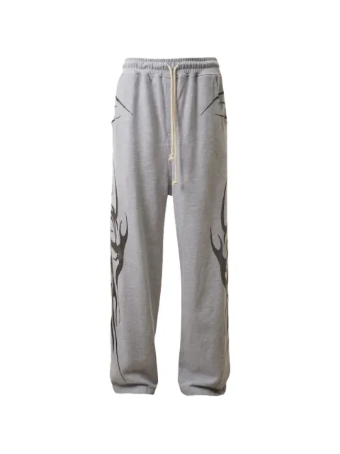 HELLSTAR flame-print track pants Grey HSR267