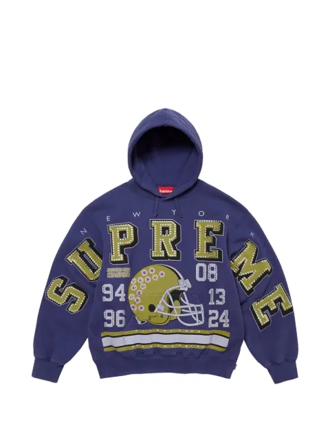 Supreme Champions studded graphic-print hoodie Blue SU27242