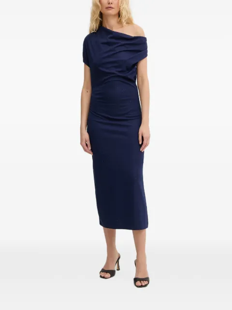 Silvian Heach crystal-embellished draped maxi dress Blue GPP26086VE