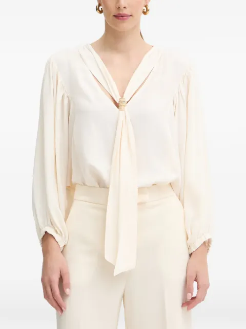SIMONA CORSELLINI tie-neck blouse Neutrals P26CPBL01301