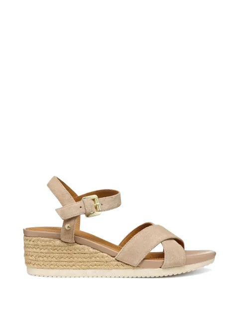Geox Ischia Corda crossover-strap wedge sandals Neutrals D55HHB00020C8191