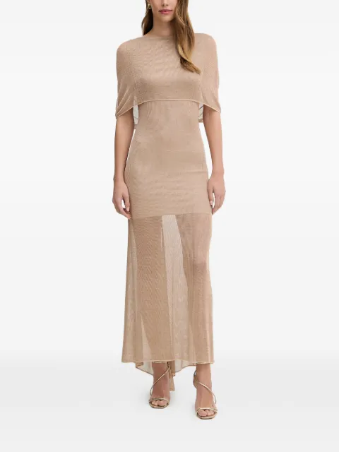 SIMONA CORSELLINI open-back mesh-knit maxi dress Neutrals P26CEAB10101