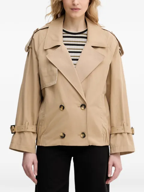 Sisley double-breasted belted-cuffs coat Neutrals 2RRMLN06Y