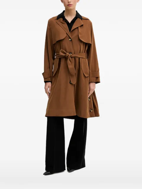 Sisley belted button-down trench coat Brown 29I2LN071