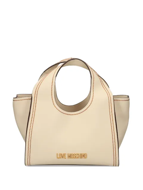 Love Moschino logo-plaque stitched tote bag Neutrals JC4253PP0OKF0
