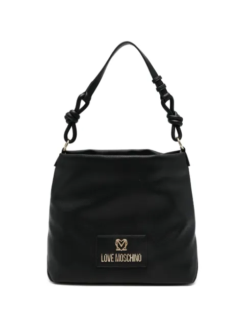 Love Moschino logo-plaque shoulder bag Black JC4240PP0OKC0