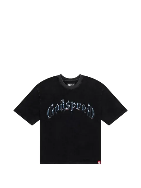 GODSPEED symmetrical logo-print T-shirt Black GS144