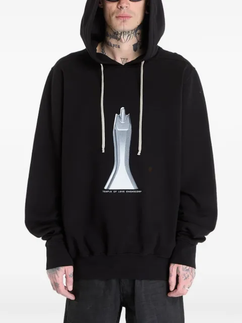 Rick Owens DRKSHDW oversized printed hoodie Black DU01F4262FEP5P