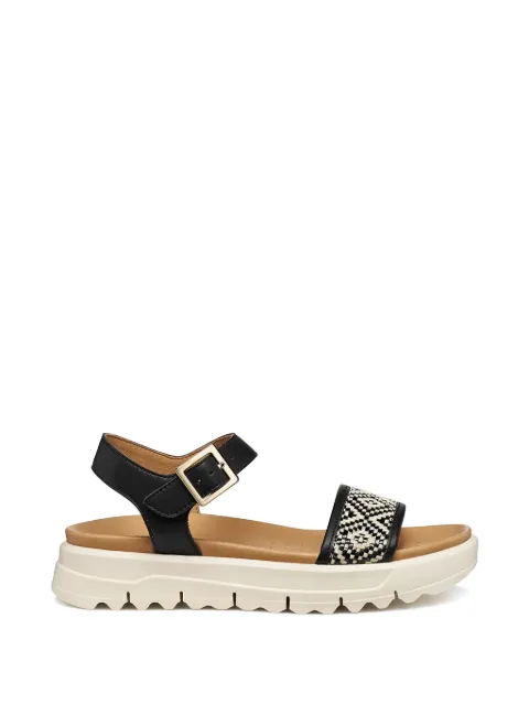 Geox Xand 2.1s geometric-pattern buckled sandals Black D65SZC09B11C9999