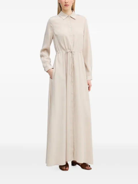 Gaudi drawstring-waist button-up maxi dress Neutrals 611BD15002
