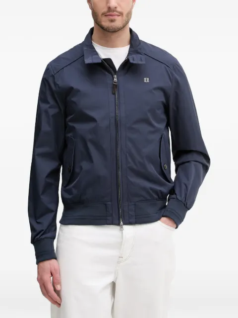 Hackett London logo-embroidered zip-up jacket Blue HM4000134