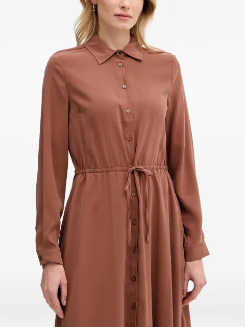 Gaudi drawstring-waist long-sleeve maxi dress Brown 611BD15002