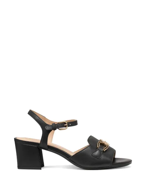 Geox 50 New Eraklia horsebit-detail buckle-fastening heeled sandals Black D65RNA000TUC9999