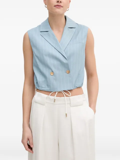 Gaudi pinstripe-pattern double-breasted top Blue 611BD35011