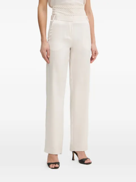 SIMONA CORSELLINI satin straight-leg trousers Neutrals P26CEPA10201