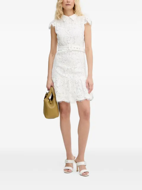 Silvian Heach belted lace mini dress White GPP26330VE