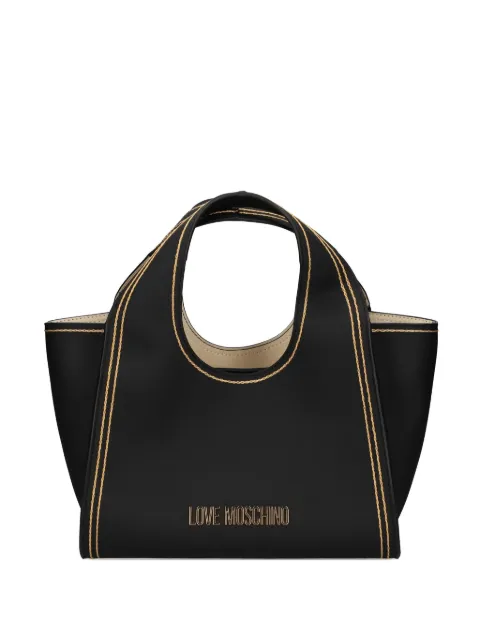 Love Moschino logo-plaque stitched tote bag Black JC4253PP0O
