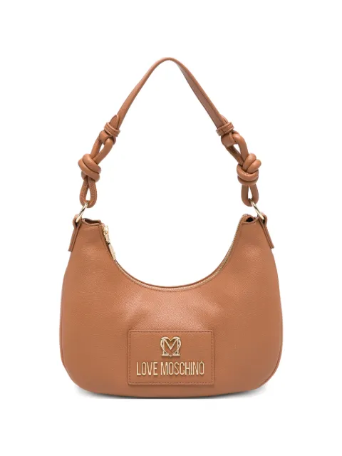Love Moschino knotted-strap logo-plaque shoulder bag Neutrals JC4237PP0OKC0