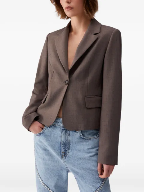 LIU JO single-breasted cropped blazer Brown CA6122T577AP9578