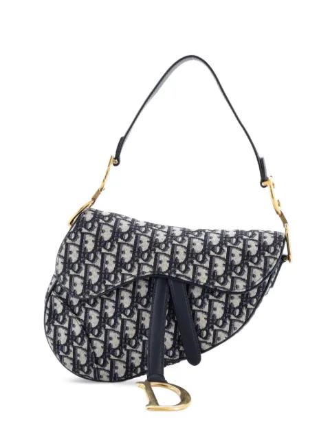 Christian Dior Pre-Owned Saddle Handbag Oblique Canvas Medium shoulder bag Blue XV3N9OG8KWV3HFWA