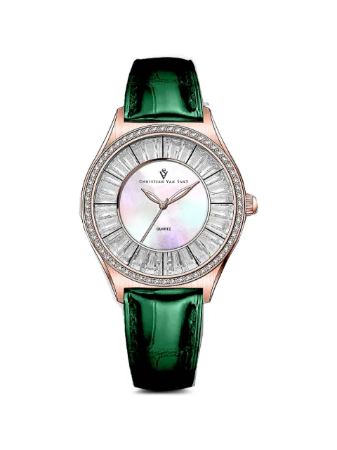CHRISTIAN VAN SANT Luna crystal-embellished 40mm watch Silver CV3207