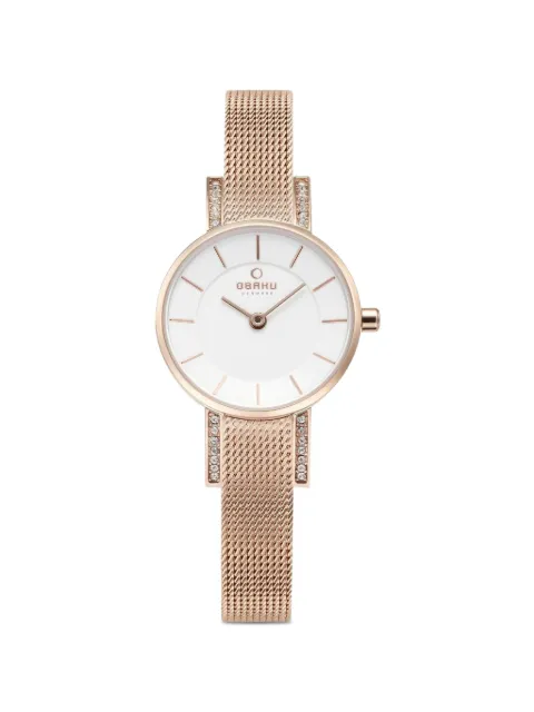 OBAKU Lykke crystal-embellished 34mm watch White V207LEVIMV