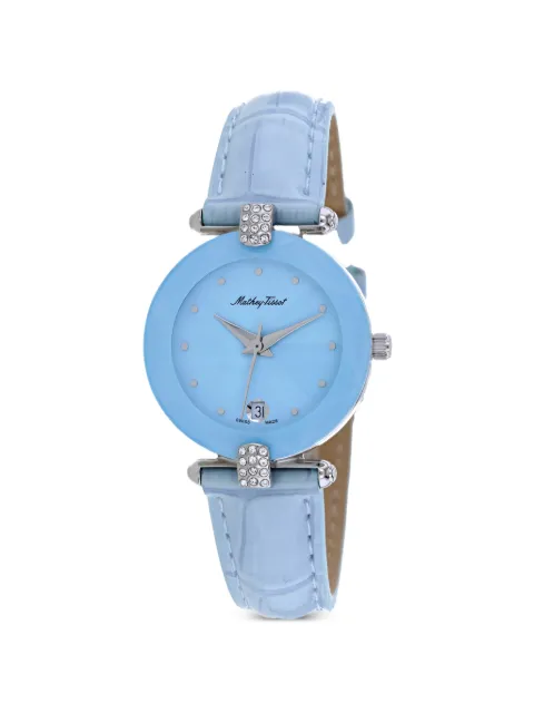 Mathey Tissot Pyramide crystal-embellished 26mm watch Blue P318F