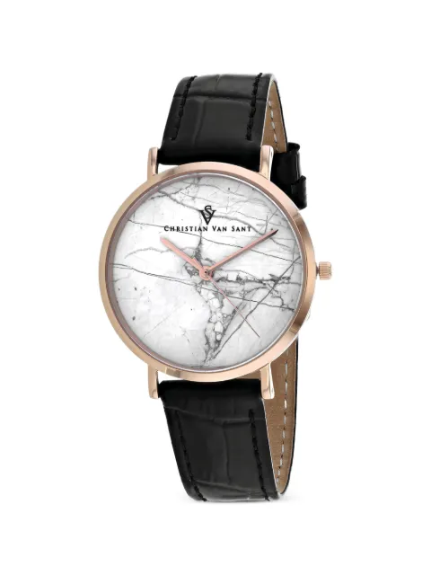 CHRISTIAN VAN SANT Lotus marble-effect 34mm watch White CV0422BK
