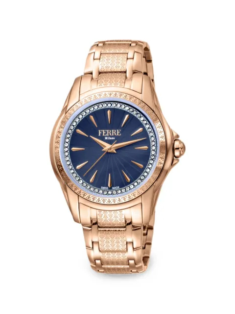 FERRE Milano crystal-embellished 34mm watch Blue FM1L119M0071