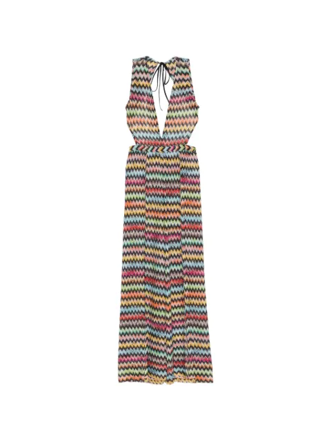 Missoni zigzag-knit cut-out jumpsuit Red MC25SG04BR014J