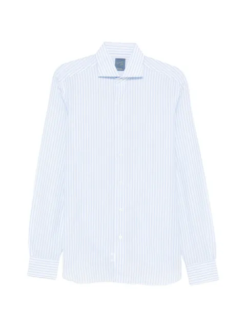 Barba buttoned striped shirt Blue LIU13P0154033U