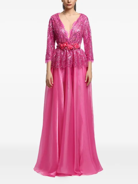 MIAU by Clara Rotescu Jaipur sequin-embellished maxi dress Pink JAIPUR