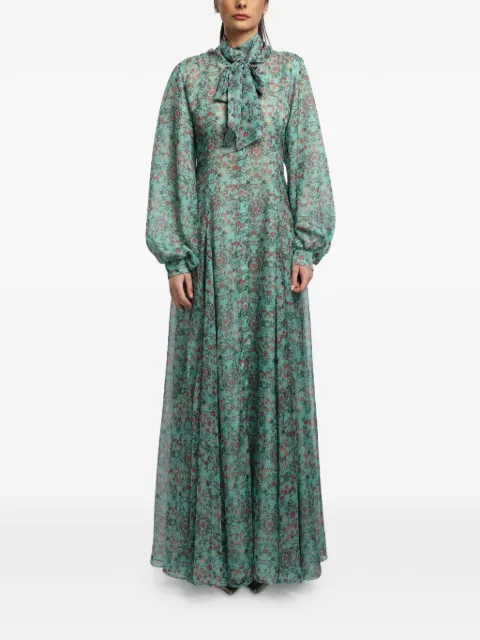 MIAU by Clara Rotescu Riyadh floral-print maxi dress Green RIYADH