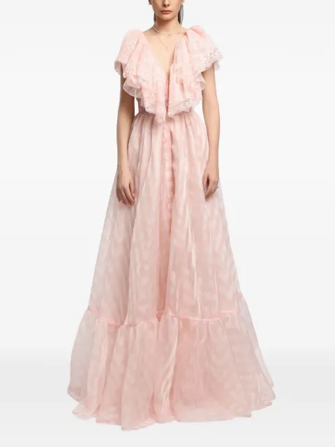 MIAU by Clara Rotescu Hanoi ruffled lace dress Pink HANOI