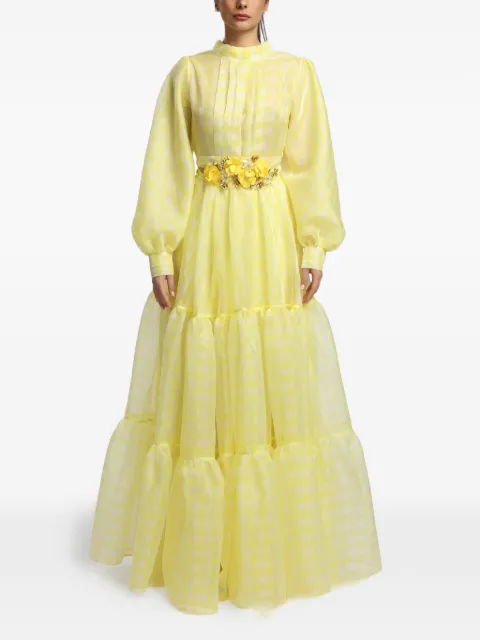 MIAU by Clara Rotescu Amani tiered maxi dress Yellow AMANI