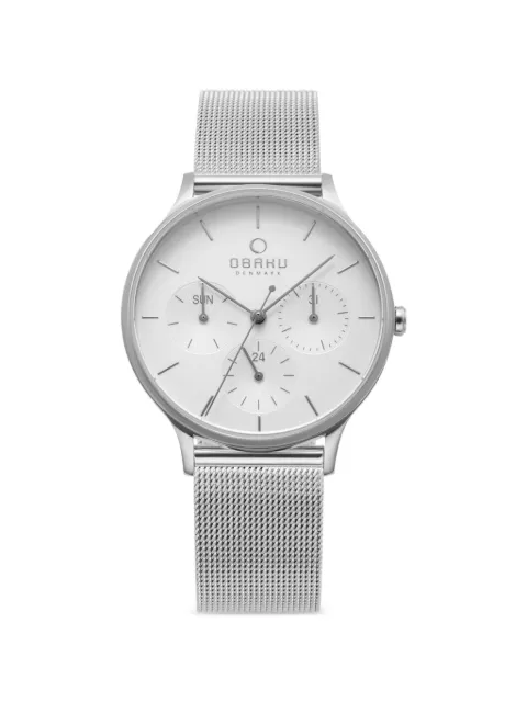 OBAKU Lind Mesh 34mm watch White V212LMCIMC