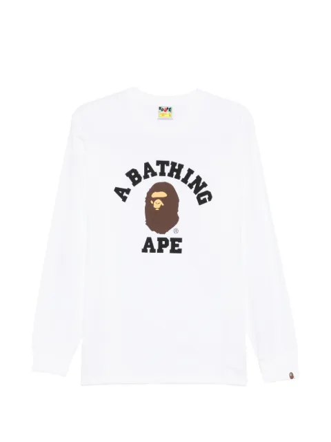 A BATHING APE® logo-detail long-sleeve sweatshirt White 001LTM301011M
