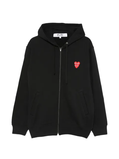 Comme Des Garçons Play double Heart-patch hoodie Black AXT294051