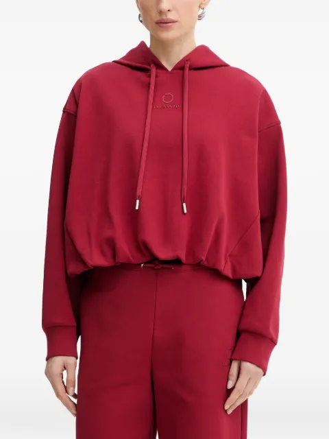 Trussardi logo-embroidered drawstring hoodie Red G8566000235N