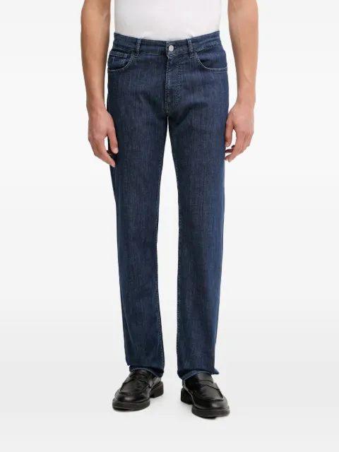 Trussardi logo-patch straight-leg jeans Blue P403H604870N