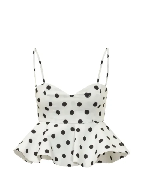 Fiorucci polka-dot peplum top White W26SSTSL017PL01