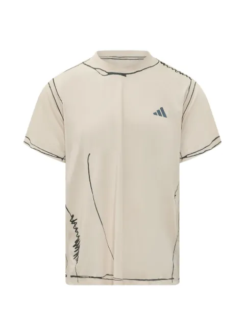adidas Adi365 sketch-print logo-print t-shirt Neutrals KQ7840