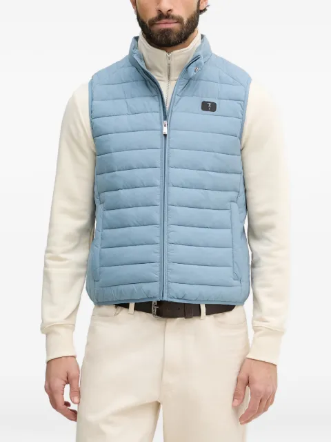 Trussardi quilted logo-patch gilet Blue F006M000037N