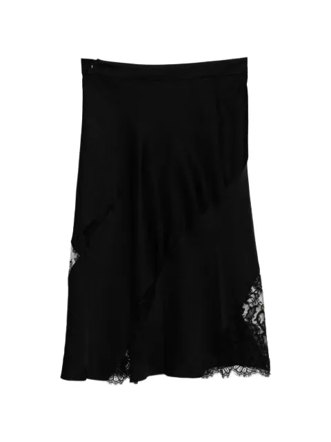 Alexander McQueen lace-trim asymmetric skirt Black 868904QEAHZ