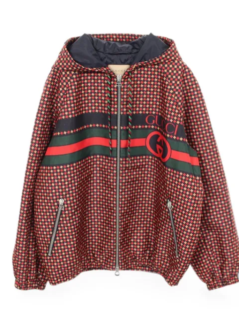 Gucci Pre-Owned 2010s Interlocking G hooded jacket Red 1058536