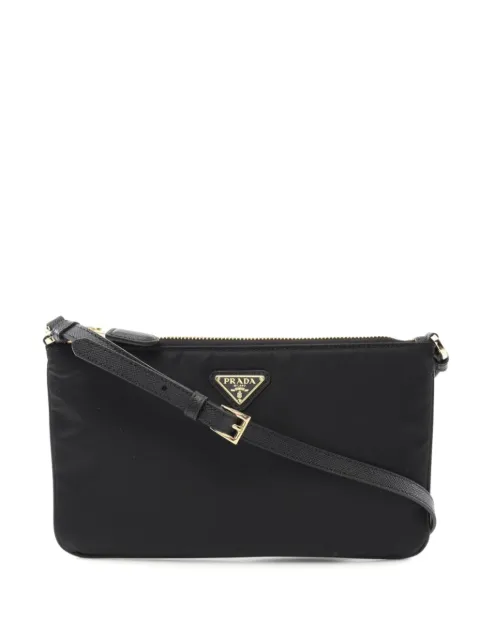 Prada Pre-Owned 2020s logo-plaque crossbody bag Black 1059498