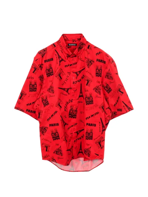 Balenciaga Pre-Owned Tourist Print short-sleeve shirt Red 1057124